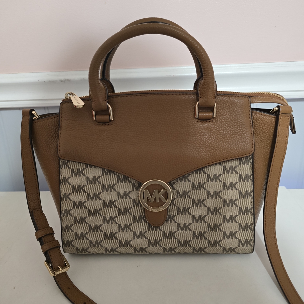 NWOT Michael Kors Brown and Tan Satchel Bag